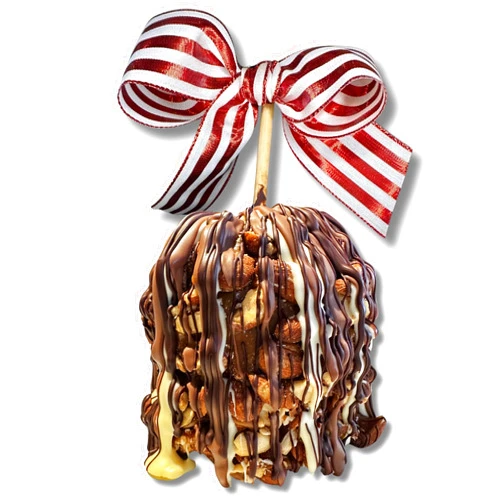 TV's Deli & Diner Gourmet Jumbo Caramel Apple | Caramel, Toasted Almonds & Triple Chocolate | Handmade & Freshly Prepared (Almond Triple Chocolate)