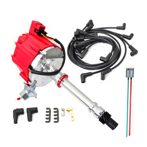 CNPAPC GM08 Performance HEI Distributor &Wire Kit including 65K Coil Compatible with Chevy 305 454 Chevrolet C10 P10 K10 GMC SBC BBC Oldsmobile Pontiac 262 267 307 327 350 4.3L 5.0L 5.7L 6.6L 7.4L