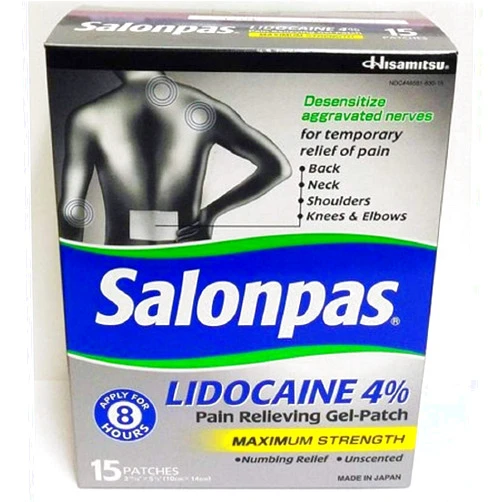 Salonpas LIDOCAINE Pain Relieving Maximum Strength Gel 15Patch