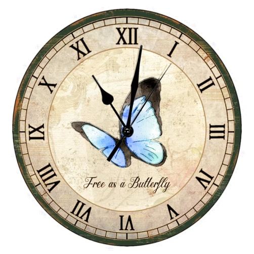 LetusZhogo Butterfly Wall Clock, Wall Decor, Wall Art, Free As A Butterfly Clock, Home Gifts, Home Decor, Gifts for Her, Gifts for Him, Gifts, Wall Clock, Clock, Gift