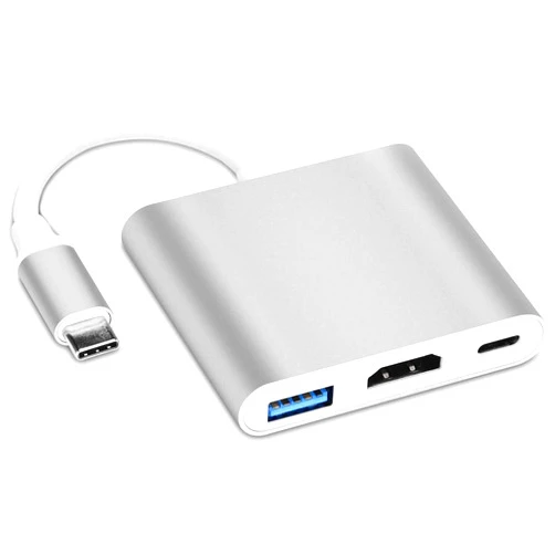 GOXMGO USB C to HDMI Multiport Adapter,3-in-1 Type-C Hub with Thunderbolt 3 to HDMI 4K Output/USB 3.0 Port/PD Quick Charging Port,Android Digital AV Adapter for MacBook Pro,MacBook Air,Projector,Monitor