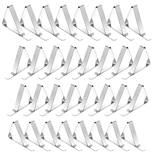 TriPole Tablecloth Clips 32 Pack Stainless Steel Table Cover Clamps Skirt Clips for Home Kitchen Restaurant Picnic Tables