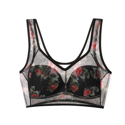 RTJTGXF Ice Silk Lace Cooling Comfort Bras for Women Adjustable Strap Full Seamless Wireless Push Up Bras 2024 Everyday Bras