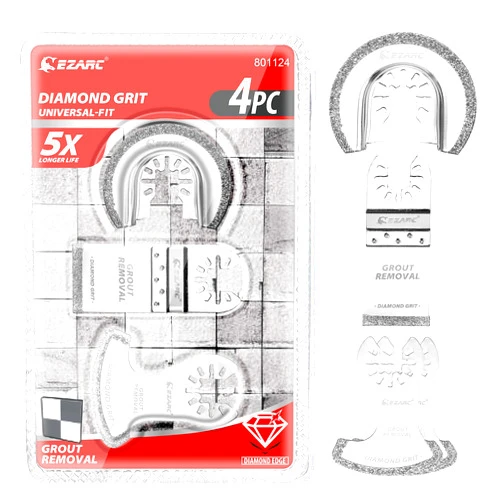 EZARC Diamond Oscillating Tool Blade Set, Multi Tool Mortar Cutting Saw Blades Precise for Grout Removal, 4-Pack
