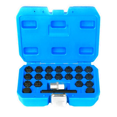 BELEY 22pcs Wheel Lock Lug Nuts Removal Set, Automotive Wheel Anti-theft Screws Remover Socket Keys Remover Kit for Audi