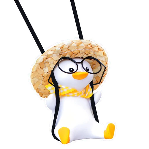 Enaiwn Rear View Mirror Accessories Car Mirror Hanging Accessories Swinging Duck Car Hanging Ornament Cute Car Accessories for Teens Women Men Car Decor Pendant Car Charm Truck Decor(Cute A)