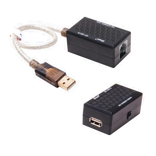 DTECH USB Extension Adapter USB to RJ45 Extender Over Cat5 Cat5e Ethernet Cable Set Connection up to 200ft