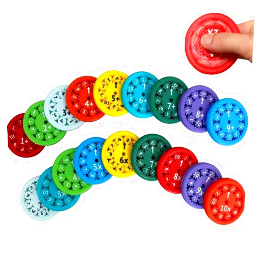 Atifer Math Fidget Spinners, Math Fidget Toy, Math Facts Fidget Spinners for Kids, Stimmers and Fidgeters Who are Learning Math (All 18pcs)
