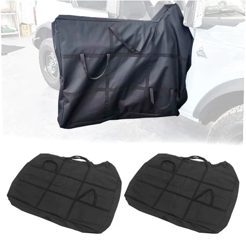 Fgo-togo Car Door Storage Bag for 2021 2022 2023 Ford Bronco Accessories 4 Door Front Door Protection Bag Driver and Passenger Doors Panel Organizer Bag Off-road Accessories- Protect Door,2PCS