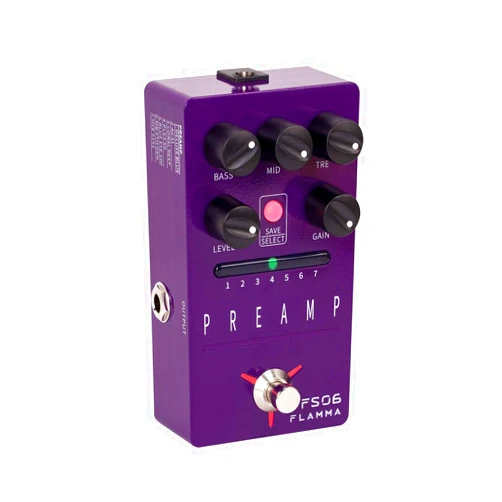 FLAMMA FS06 Digital Preamp Pedal Guitar Effects Pedal with Built-in Cabinet Simulation 7 Preamp Models Saveable Preset