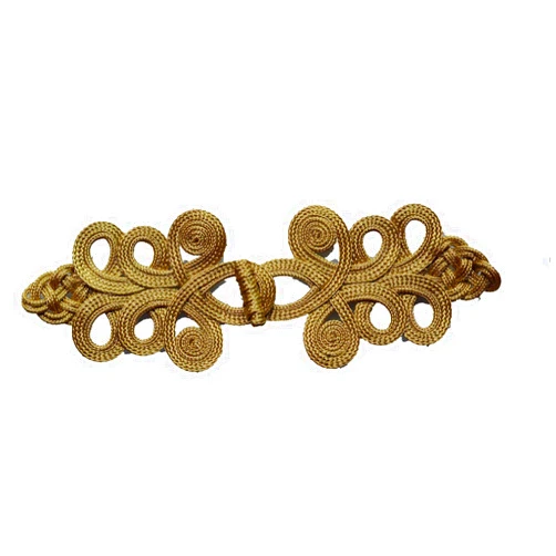 Lyracces Sewing Fasteners Braid Knit Chinese Knot Closure Cheongsam Frog Buttons Extra Large 8.66in 1pair Gold Tone