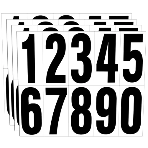 AIQINHU Reflective Number Stickers, 4 Sets 4 Inch Vinyl Waterproof Black Mailbox Numbers for Outside, Strong Self-Adhesive House Numbers Decals for Mailbox Door Signs Trucks