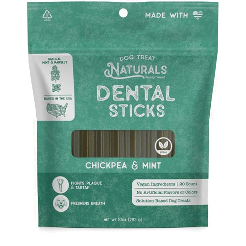 Dog Treat Naturals Dental Chew Sticks | Helps Clean Teeth and Easy to Digest Dog Treats | Dog Breath Freshener | Made in USA (20 Sticks)