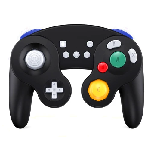 EXLENE Gamecube Controller Switch, Wireless Switch Pro Controller for Nintendo Switch/Lite/PC/Android/iOS/Steam, Support Wake Up, Motion, Adjustable Rumble, Turbo & Auto Turbo (Upgraded, Black)