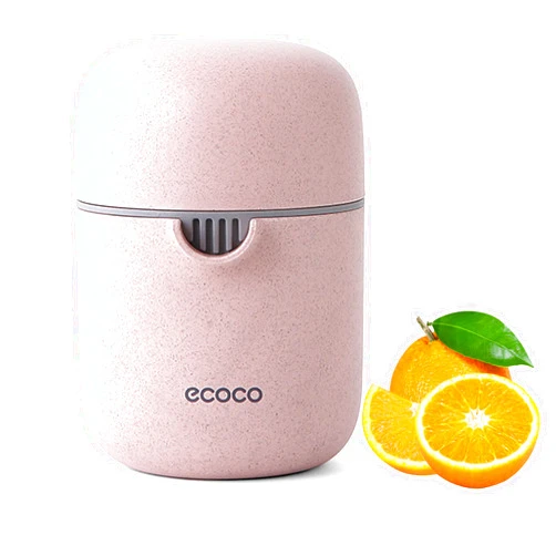 ZWCEGND Citrus Juicer Simple Manual Lemon juicer squeezer Small Portable Lime Orange Juicer Cup with Two Ways of Use for Different Fruit(Pink)