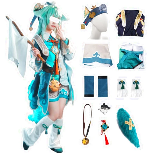 OZFZEP Huohuo Cosplay Costume Huohuo Cosplay Outfit Huohuo Uniform Dress Full Set Halloween with Tail