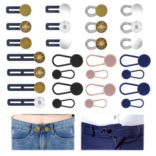 Reaven 28 Pcs Pants Button Extender, 5 Sizes Button Extenders for Jeans, No Sewing Instant Waistband Extenders for Pants, Pant Extenders for Jeans, Pants Extender for Women Men 1-1.8 Inches
