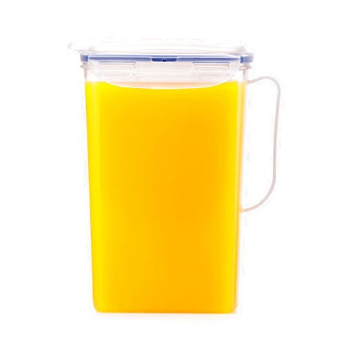 LocknLock Aqua Fridge Door Water Jug with Handle BPA Free Plastic Pitcher with Flip Top Lid Perfect for Making Teas and Juices, 2 Quarts, Clear