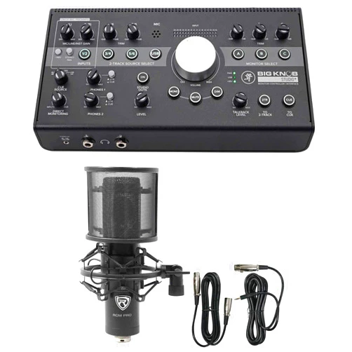Audiosavings Bundle: Mackie Big Knob Studio + Plus 4X3 Studio Monitor Controller Interface Bumdle With Rockville Rcm Pro Studio/Recording Condenser Microphone W Samsung Capacitors (2 Items)