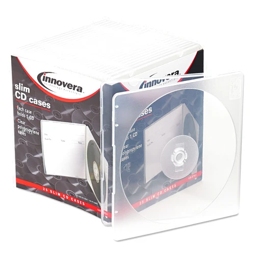 Innovera 81900 Slim CD Case Clear 25/Pack