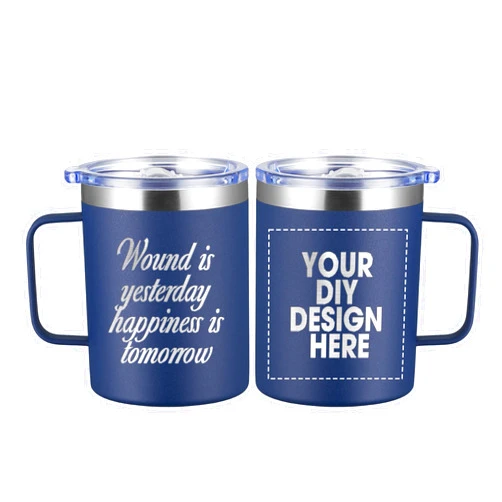 SMLIXE Personalized Custom Laser Engraving Mug Print in USA 12oz Stainless Steel Coffee Mug Cup with Lid & Straw Double Wall Insulated Mug