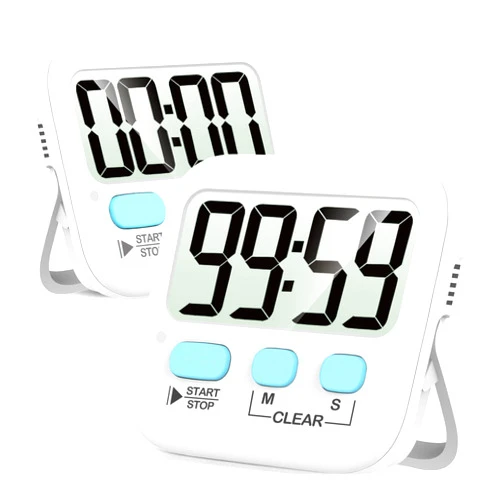 Antonki Timer, Timer for Kids, Kitchen Timers, Digital Timer for Cooking, Egg Timer, Classroom Timer for Teacher, Magnetic Countdown Timer for Exercise, Study, Oven - Battery Included - Pack of 2