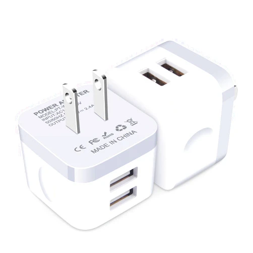 VIFIGEN USB Wall Charger, Charging Cube,2Pack Flat USB Charger Block Charging Block Fast Charging Box Right Angle Plug Adapter for iPad Pro,iPad Air,iPad mini,iPhone 17 16 15 14 13 12 11,Samsung,Pixel 10 9 8