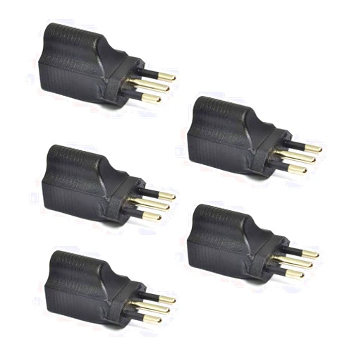 Ceptics Italy CEI-23-16/VII Travel Power Plug Adapter Accepts NEMA 5-15R - ETL Certified - Industrial Grade (IG-12-5PK) Black