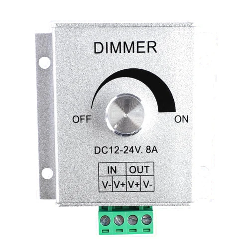 SUPERNIGHT 12V Dimmer Switch, Dimmer Knob Aluminium Case DC12V-24V 8A Single Channel Knob Dimmer Controller for LED Strip Bulb Lamp Light 5050 3528 5630 Single Color LED Strips