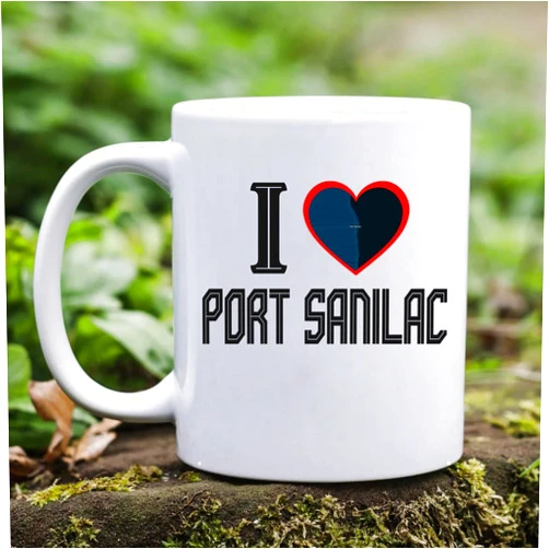 Generic Keepsake Present Mug for City Port Sanilac Michigan State - I Love Port Sanilac MI Souvenirs Mug Ceramic 11oz White