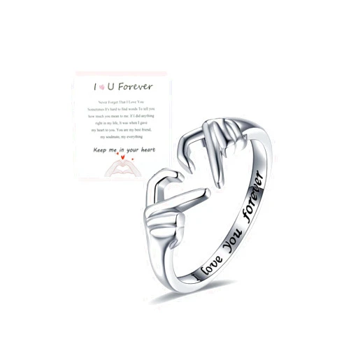 CJIAYUJEW Adjustable Hand Heart Irish Claddagh Ring, Love Heart Claddagh Couple Ring Promise for Women, Heart Jewelry Valentine's Day Rings Mothers Day Valentines Holiday friends