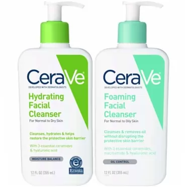 CeraVe Foaming Facial and Hydrating Cleanser, 24 Fluid Ounce