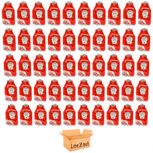 LiteZout Heinz Tomato Ketchup, 0.95-Ounce Single Serve (BIGGER PACKS) Packages (Pack of 50), by Litezout