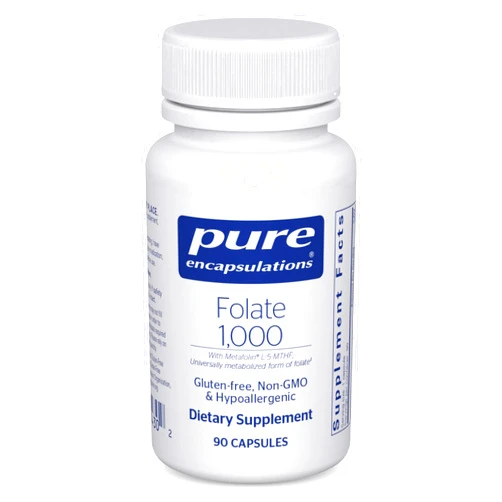 Pure Encapsulations Folate 1000 - Metafolin L-5-MTHF - Heart Health Supplement* - Folate Supplement - Non-GMO & Gluten Free - 90 Capsules