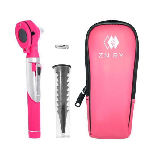 Zniry Fiber Optic Mini Otoscope - Ear Scope with Light, Ear Infection Detector (Pink Color) Reguler
