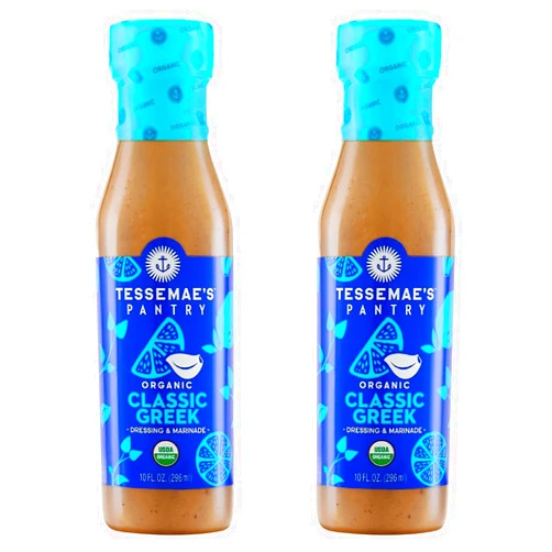 Tessemae's All Natural Salad Dressing - Fresh Flavors for Every Plate (2 pack, CLASSIC GREEK)