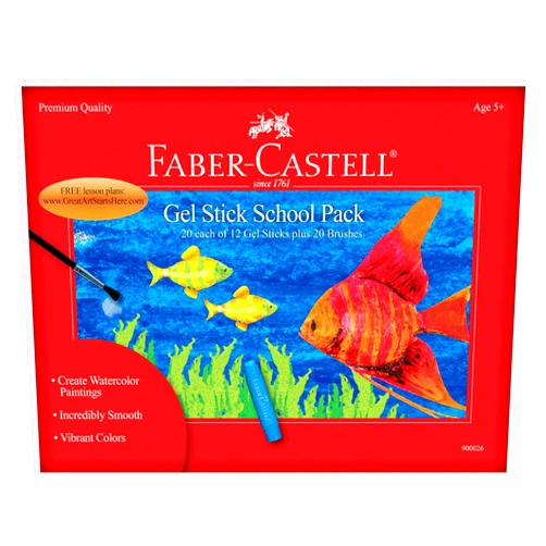 Faber-Castell Gel Stick School Pack - Multi-purpose Crayons - 240 Count - 12 Vibrant Colors