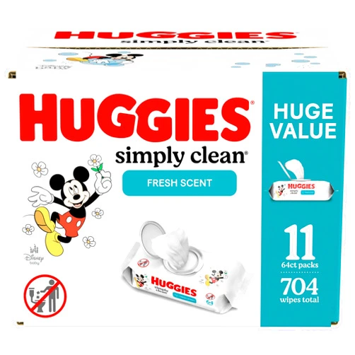 Huggies Simply Clean Fresh Scent Baby Wipes, 11 Flip-Top Packs (704 Wipes Total)