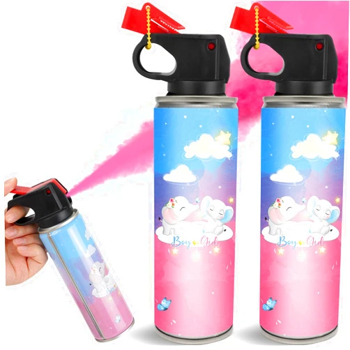 QIYVLOS Gender Reveal Smoke Bombs, Gender Reveal Fire Extinguisher, Biodegradable Gender Reveal Party Supplies, Boy or Girl Baby Shower Gender reveal Ideas(2 Pink)