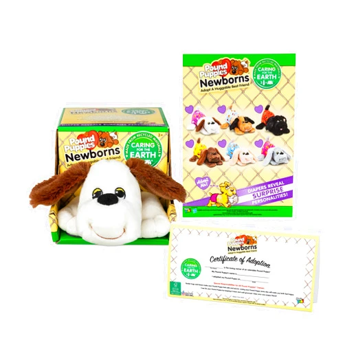 Basic Fun Pound Puppies Newborns Plush - Hungry - Cream, Eco Friendly