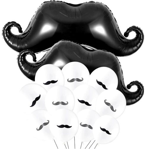 Gejoy 38 Pcs Mustache Balloons Party Decorations Mustache Latex Balloons Beard Foil Birthday Balloons for Baby Shower Birthday Graduation Halloween Party Decoration Supplies
