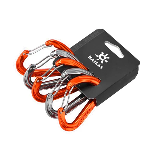 KAILAS Vim Wiregate Carabiners Aluminum Rock Climbing Gear Locking Carabiners for Mountaineering Outdoor Safety 5 Pack