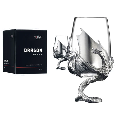 The Wine Savant Medieval Dragon Dungeons and Dragons Gift D&D Game Goblet Game of Thrones GOT Beer Steins Viking Tankard Mug Stainless Coffee Cup Gifts, Fantasy Themed Party Decoration, For Wine, Beer & Water