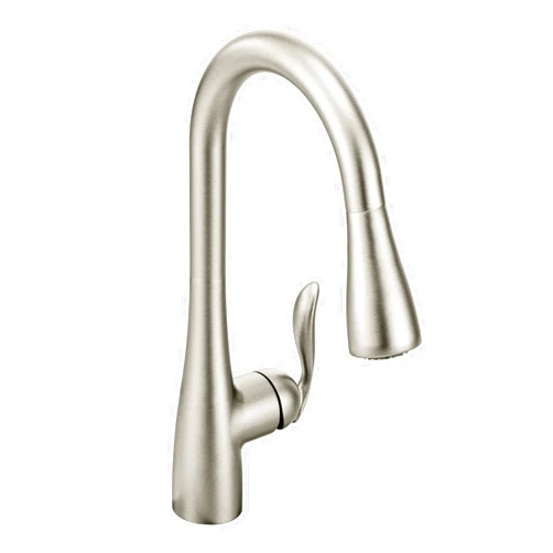 Moen Arbor Spot Resist Stainless One-Handle Pulldown Kitchen Faucet with Sprayer and a Reflex Docking System, Kitchen Sink Faucet Featuring Power Boost for a Faster Clean, 7594SRS