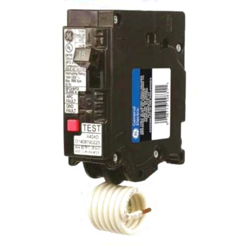 GE Q-Line THQL1115DF Type THQL Thermal Magnetic Molded Case Circuit Breaker, 120 VAC, 15 A, 10 kA Interrupt, 1 Pole