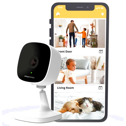 AlfredCamera Indoor 1080P FHD WiFi Security Bullet Camera - AlfredCam, Plug-in Baby/Pet Monitor-Night Vision, Wide-Angle View, Continuous Recording, Stick-On Mount, Works with 2.4G WiFi