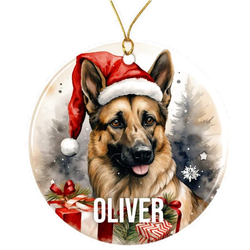 Printlabz German Shepherd Personalized Dog Ornament - Pet Ornament for Christmas Tree - 3