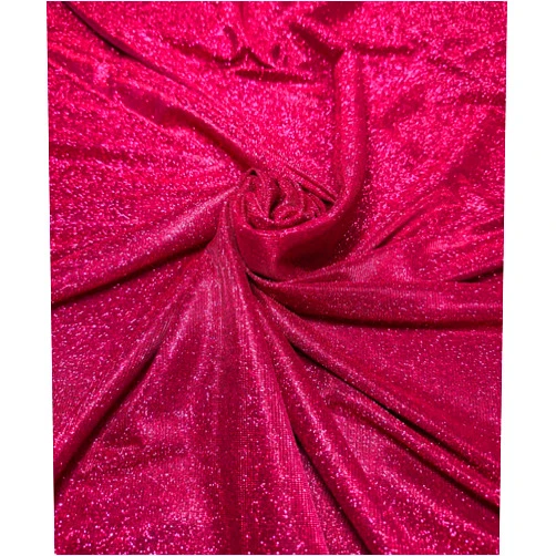 Sew The Trend Sparkle Glitter Lurex Knit Fabric – Fuchsia – Shimmery Stretch Spandex for Costumes, Dancewear & Crafts – 54