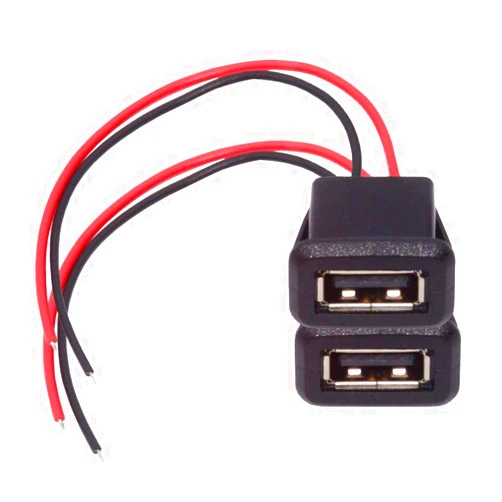 chenyang 2 Pack 2Pin Open Cable to USB 2.0 Female DC 5V 3A Flush Mount Charging Socket Port Conversion Cable Adapter