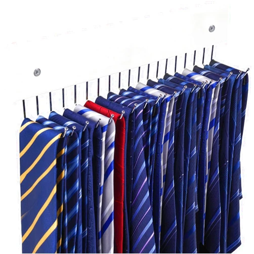 HAKDAY Tie Hanger Wall Mounted, 360°Rotating Tie Rack Belt Organizer Max 20 Storage for Belt,Ties,Purse,Scarves,Tank Top,Hats,Medals